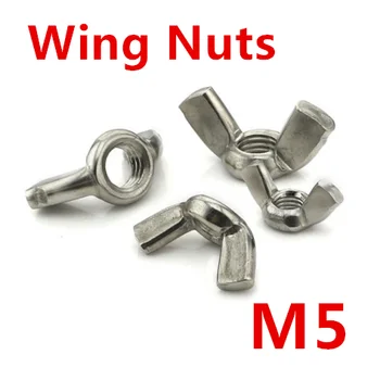

50 pieces 304 Stainless steel Wing Nuts Butterfly Nuts M5 Metic Threaded Freeship