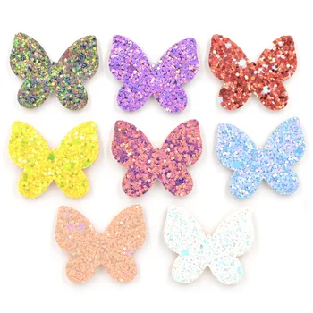 

16Pcs Bling Paillette Fabric Padded Appliques Glitter Butterfly Patches for Craft Clothes DIY Hair Bow Decor Accessories F28
