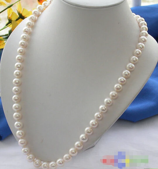 

HOT## Wholesale FREE SHIPPING >>> 24" 10mm white ROUND FRESHWATER PEARL NECKLACE MAGNET p2020