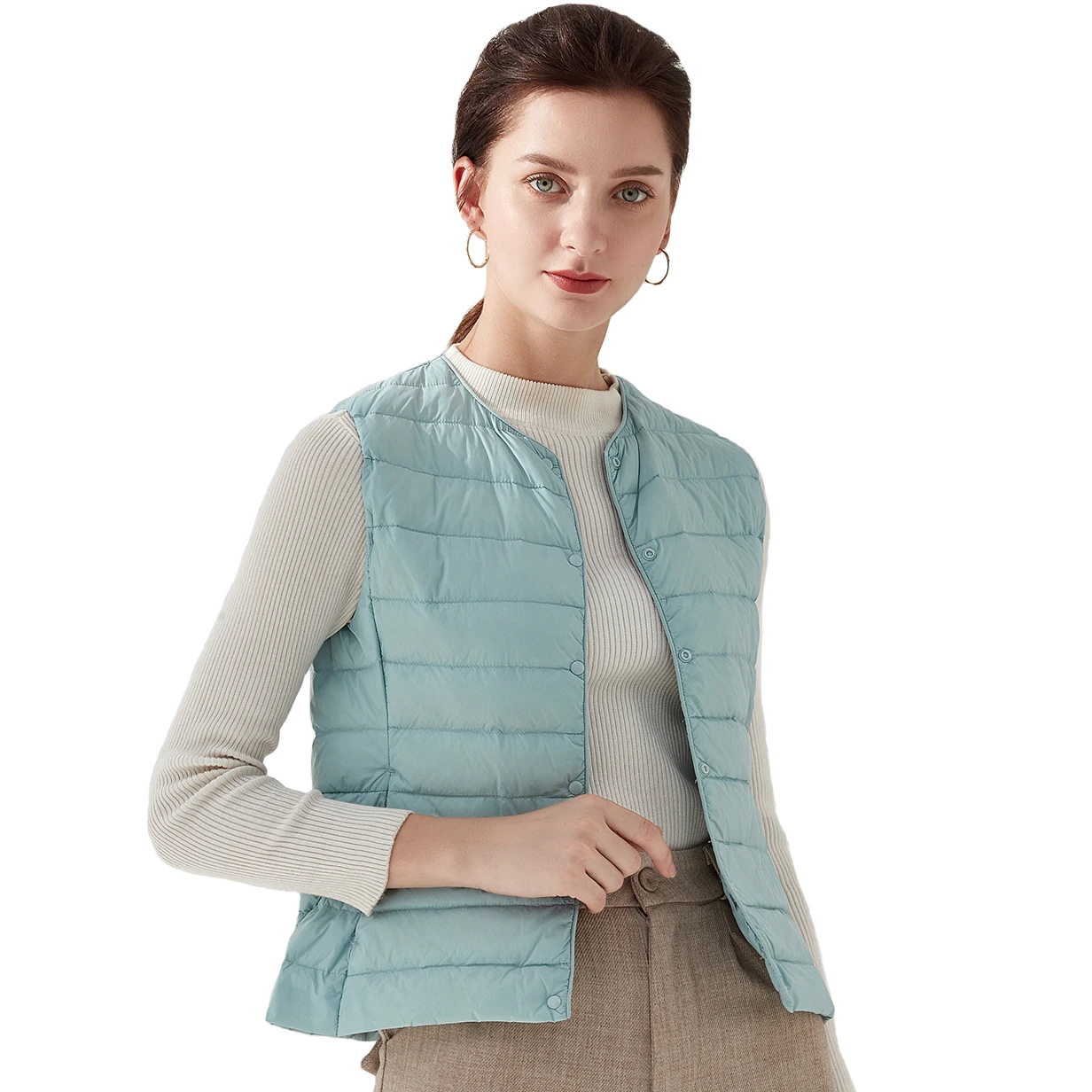 

2019 Autumn Winter Lightweight White Duck Down Vest Women Portable Ultra Light Warm Waistcoat Female Sleeveless Coat Plus Size