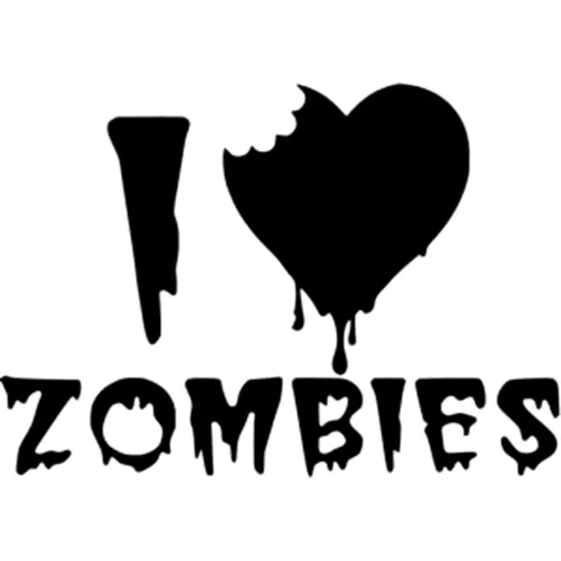 12 7 см * 8 9 наклейка для автомобиля I Love Zombies и виниловые наклейки светоотражающие