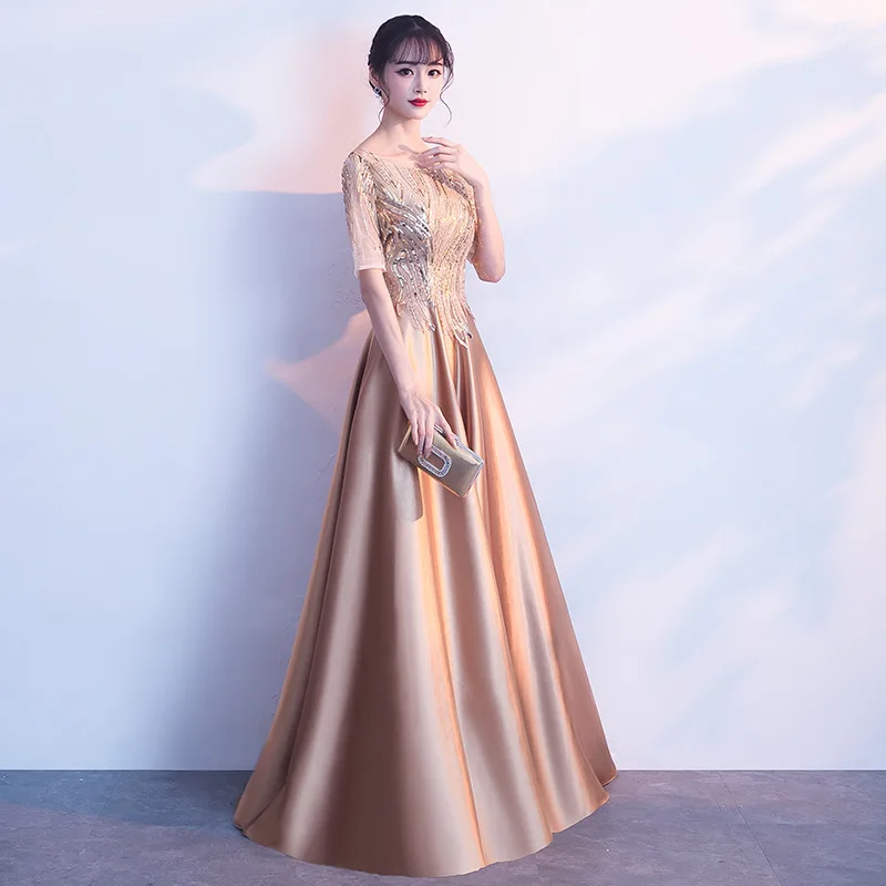 Блестки в китайском стиле Длинные Cheongsam сексуальные тонкие вечерние платья сценическая танцевальная одежда Qipao Vestidos
