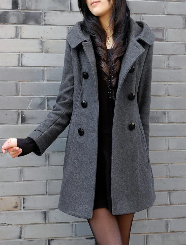 B70 Женская куртка Casaco Feminino, зимнее двубортное тонкое пальто с капюшоном, Женское пальто, верхняя одежда, пальто, Повседневная модная куртка