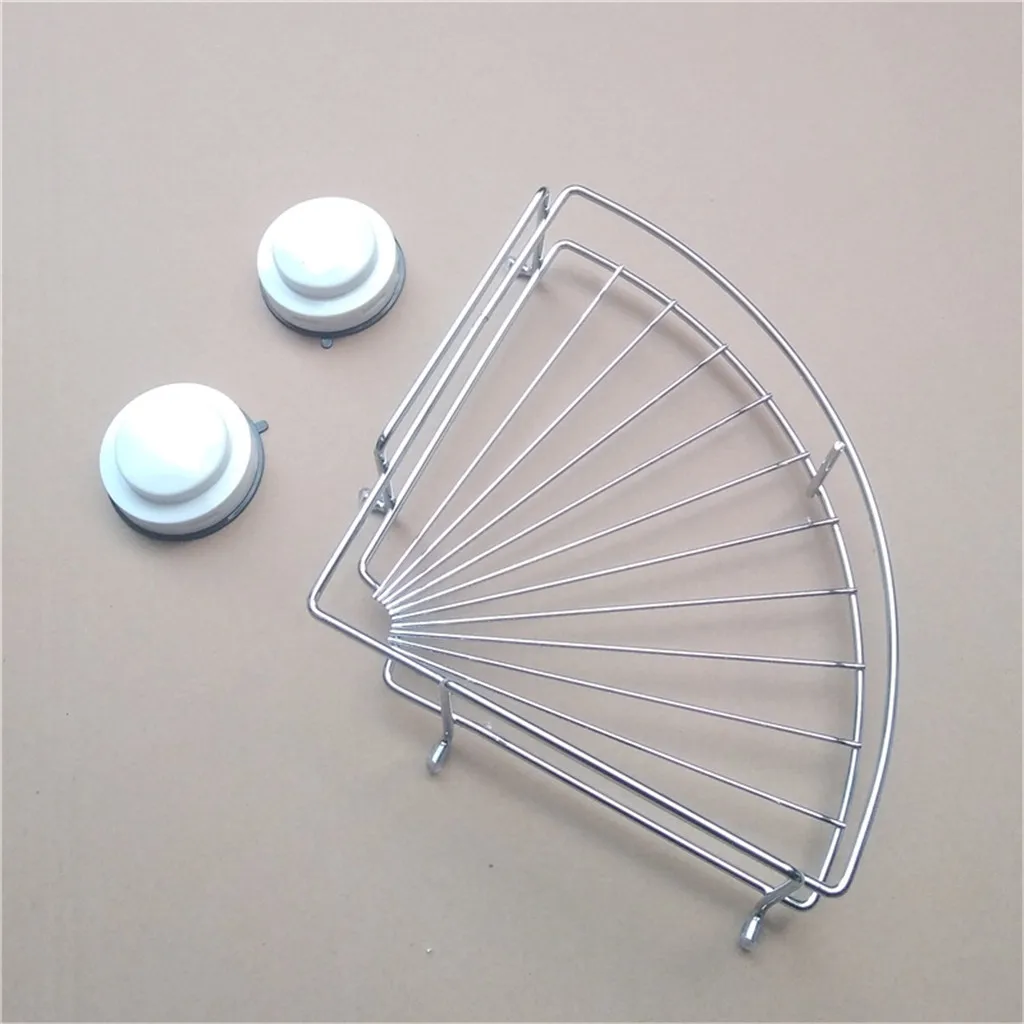 

Stainless Steel Bathroom Shelf Shower Cosmetic Bath Storage Organizer Rack Hold Multi-functional Hook For Towel Cup Drainer Hold