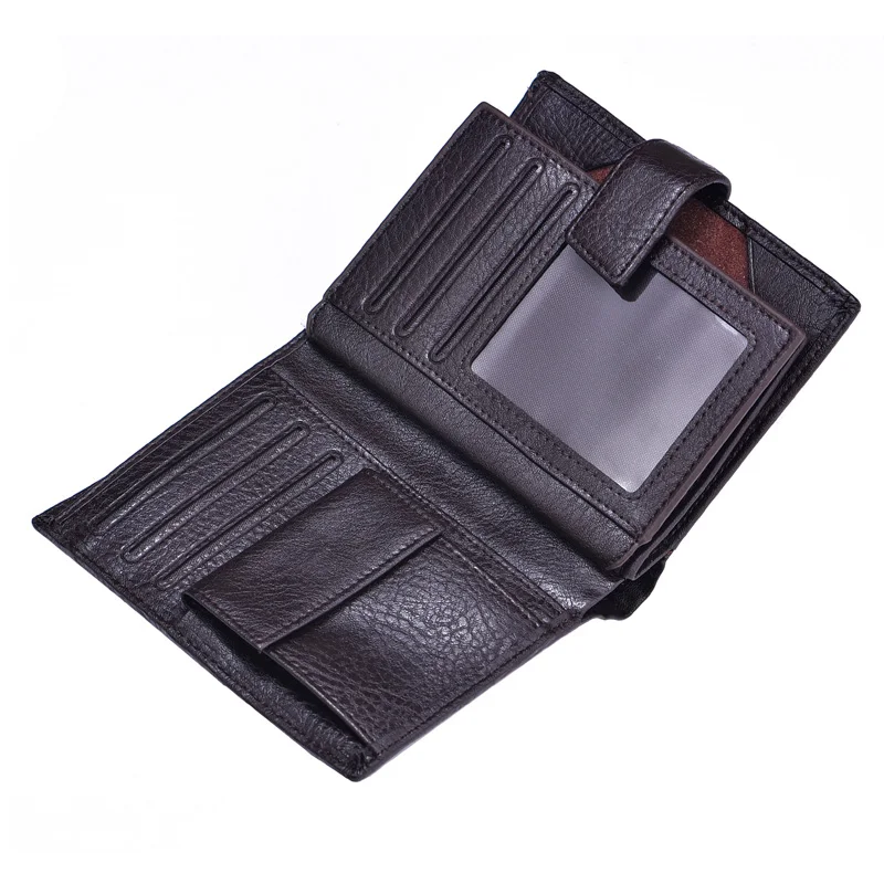 

New Arrival Men's 3 Fold PU Leather Passport Holder Multi-function Vertical Wallet Packet Change Purse