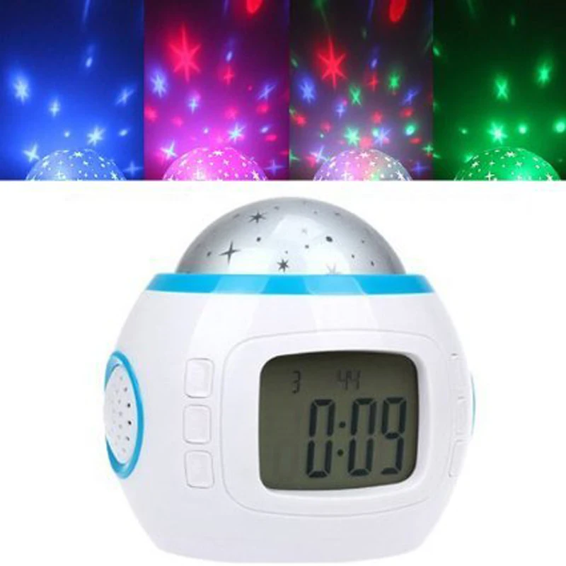Us 12 41 35 Off Eaagd Star Sky Projection Alarm Clock For Kids Bedroom Smart Home Travel Children Snooze Bedside With Led Backlight Colorful In