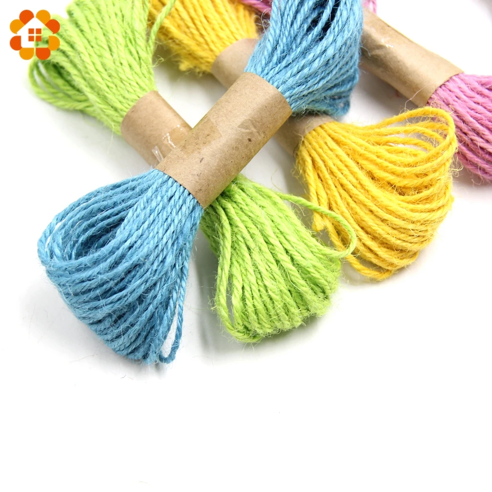 10M Colorful Hessian Jute Twine Rope Burlap Ribbon DIY Craft Vintage Home  Decor Wedding Party Decoration Accessories Craft