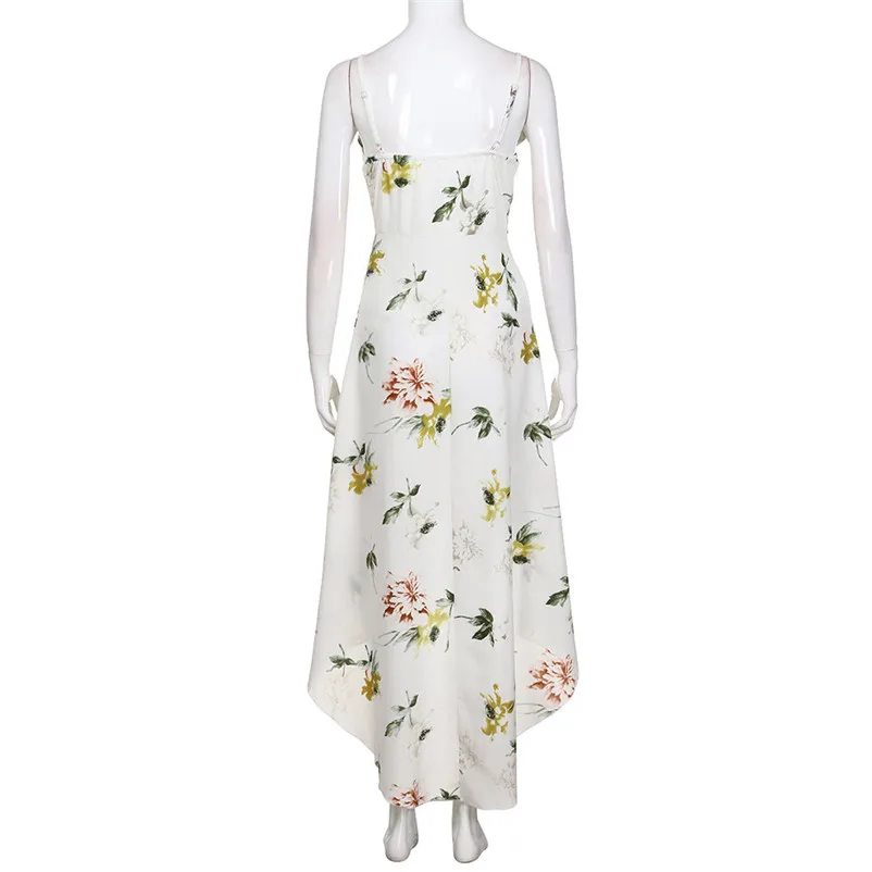 HOT sell NEW Fashion summer dress 2018 Womens Holiday Plunge Ladies Maxi Long Summer Floral Print Beach Dress vestido J21#N (14)