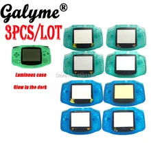 3 шт./партия, зеленый и синий цвет, ночная светящаяся оболочка корпуса, чехол, подходит для игровой консоли GameboyAdvance для мальчика, Advance w/клейкие стельки