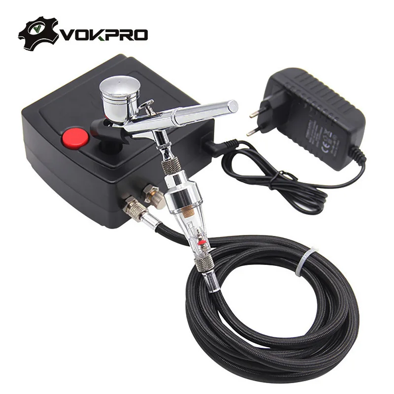 

0.2/0.3mm Dual Action Airbrush With Compressor Portable Spray Guns For Nail Design Painting Model DIY Tattoo Cake Paint