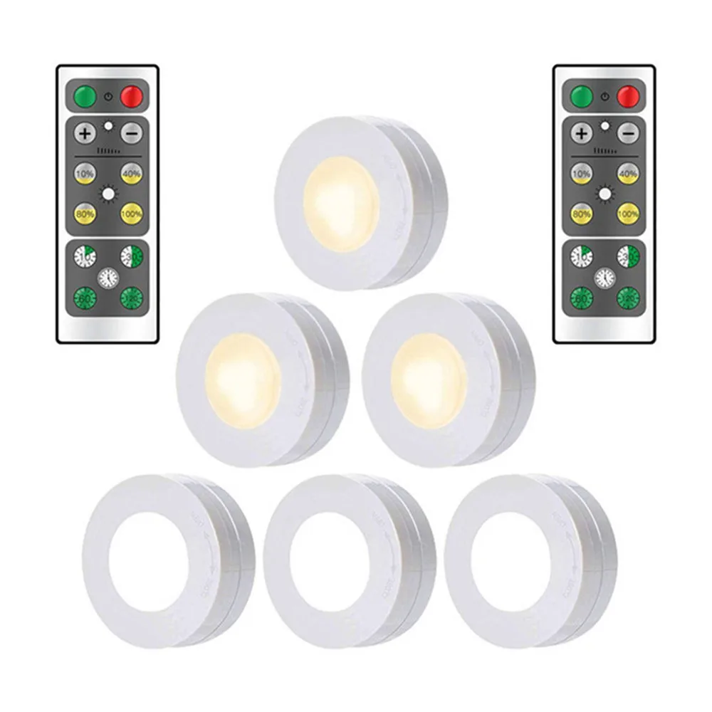 6PC Mini Wall Cabinet Light & 2PC Remote Dimmable indoor lighting Battery powered Portable night lamp for Closet Stairs.Kitchen | Лампы и