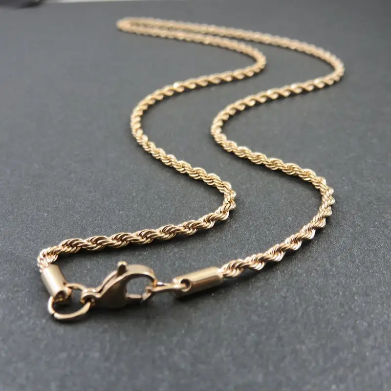 50CM Rose Gold Color Women Chain, Lady Necklace, Stainless Steel Rope