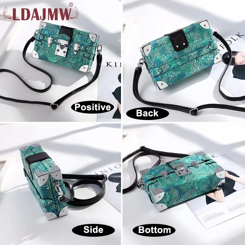LDAJMW Винтаж Сумки клатч для Для женщин коробки способа печати с заклепками вечерняя сумочка; BS010 Курьерские сумки мини дамы сумки портмоне