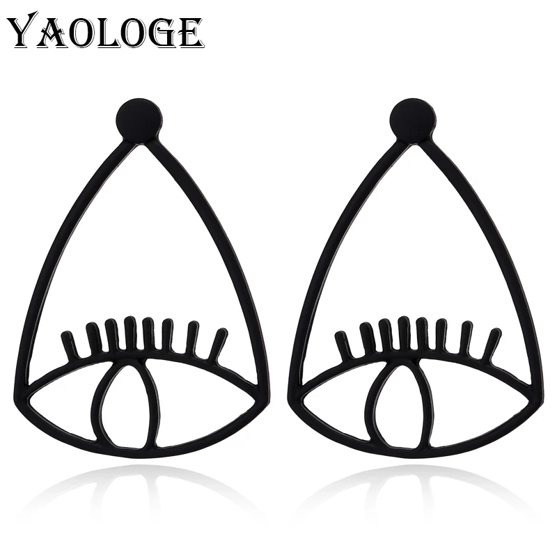 

YAOLOGE Simple Line Eye Classic Modeling Earring For Women Bohemian Fashion Earring Statement Jewelry Three Color Optional Gifts