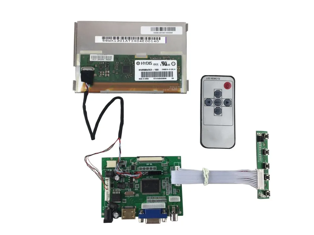 HDMI+VGA +2AV of LCD controller board +5.6 inch LCD panel 1280*800 +LVDS cable +Remote control +OSD keypad with cable