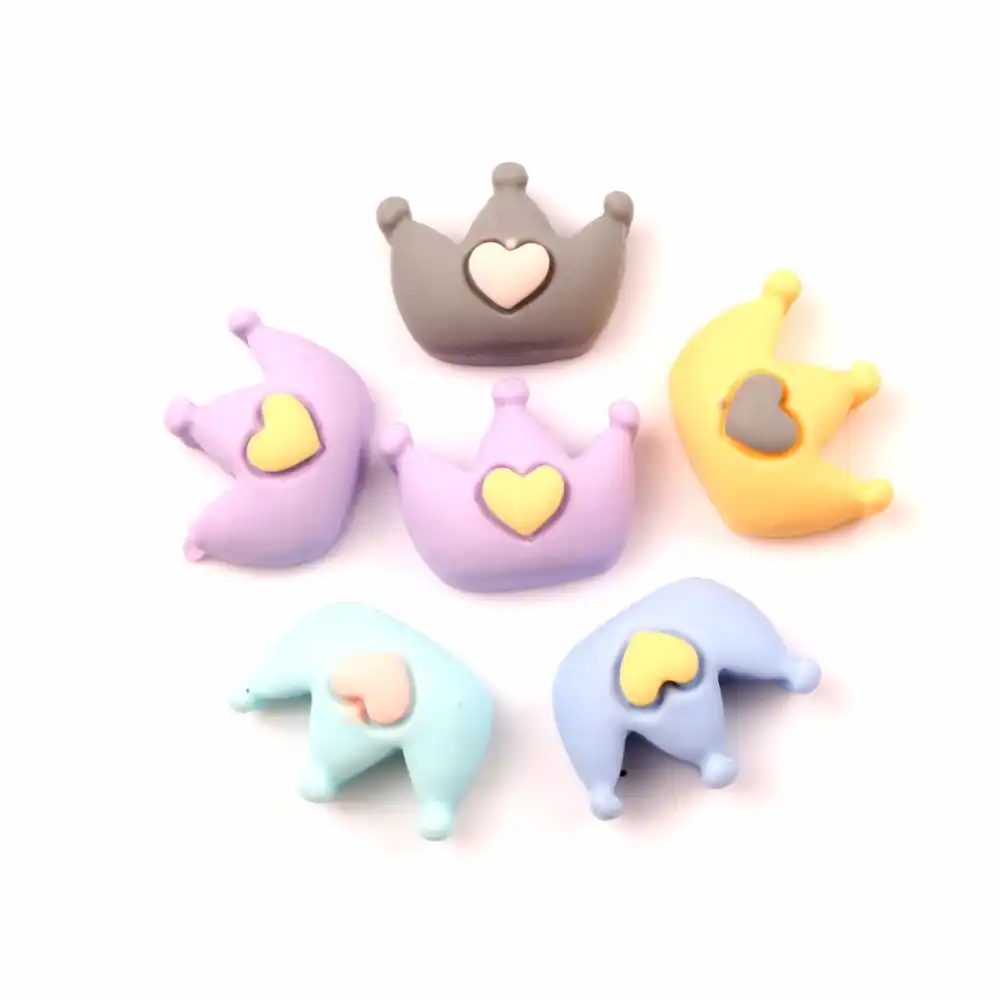 5102050pcs 3D Crown Resin Decoration Crafts Flatback Cabochon DIY Embellishments For Scrapbooking Accessories 15x20mm