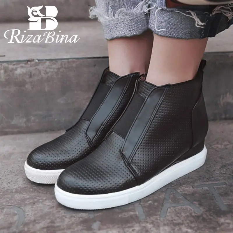 

RIZABINA 2020 Woman Fashion Leisure Ankle Boots Warm Fur Round Toe Short Boots Office Ladies Botas Footwear Size 32-43