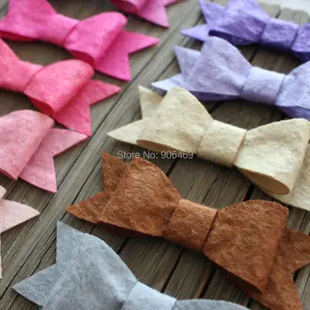 

bow flower Cute felt flower for hair flower 500pcs 2.4*7.3cm 2016