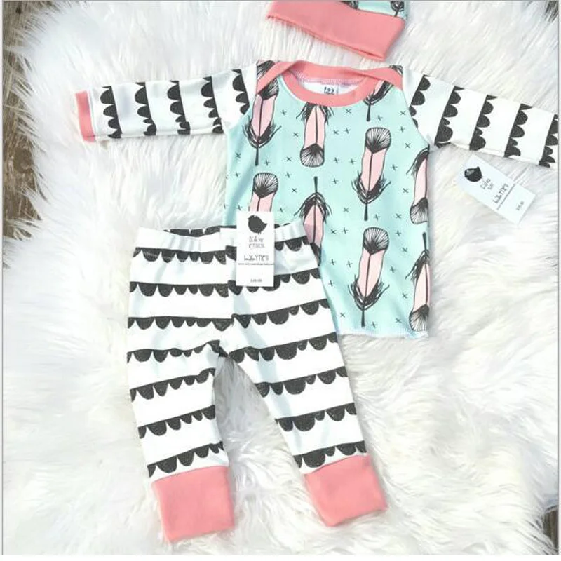 

Newborn Baby Boy Clothing Set Christmas Infant Boy Clothing 3pcs Tshirt+Pants+Hats Baby Boy Sets Thanksgiving Baby Outfit