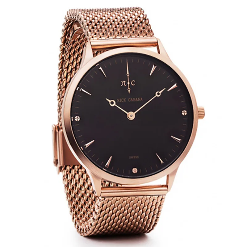 NICK CABANA font b Watch b font Golden Genuine Leather Quartz Movement Water Resistant 3ATM font NICK CABANA font b Watch b font Golden Genuine Leather Quartz Movement Water Resistant 3ATM font