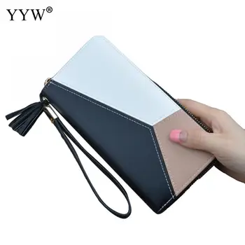 

Tassel Pu Leather Women Wallets Korean Designer Zipper Long Wallet Women Card Holder Ladies Purse Money Bag Carteira Feminina