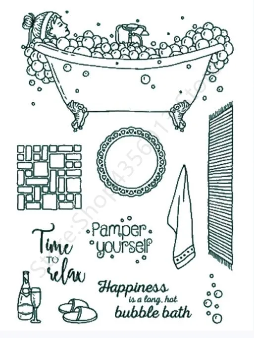 

Bathing girl Transparent Clear Silicone Stamp/Seal for DIY scrapbooking/photo album Decorative clear stamp A1173