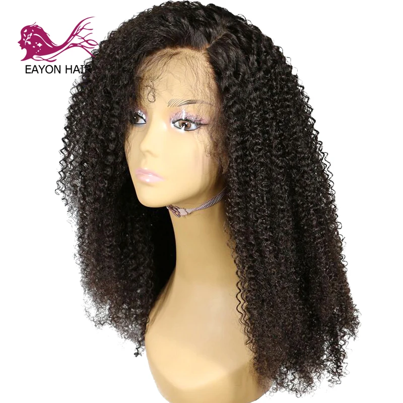 

EAYON HAIR Remy Hair 360 Lace Frontal Human Hair Wigs Deep Kinky Curly For Black Women With Baby Hair 130% Density Pre Plucked
