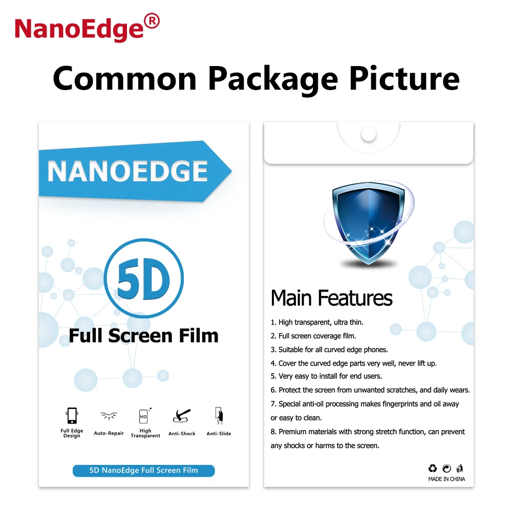 Nanoedge Anti UV свет продлен сторон Экран Full Cover для iPhone X пленка Clear Применение Слои ТПУ