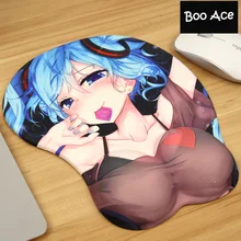 Большой размер! 3D коврик для мыши с Аниме Хацунэ Мику, мягкий игровой коврик для мыши с нагрудным карманом и силиконовым гелевым наполнителе...(China)