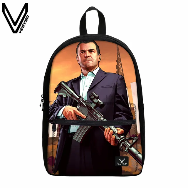GTA5 Canvas Backpacks For Teenage Boys Girls Grand Theft Auto V Games