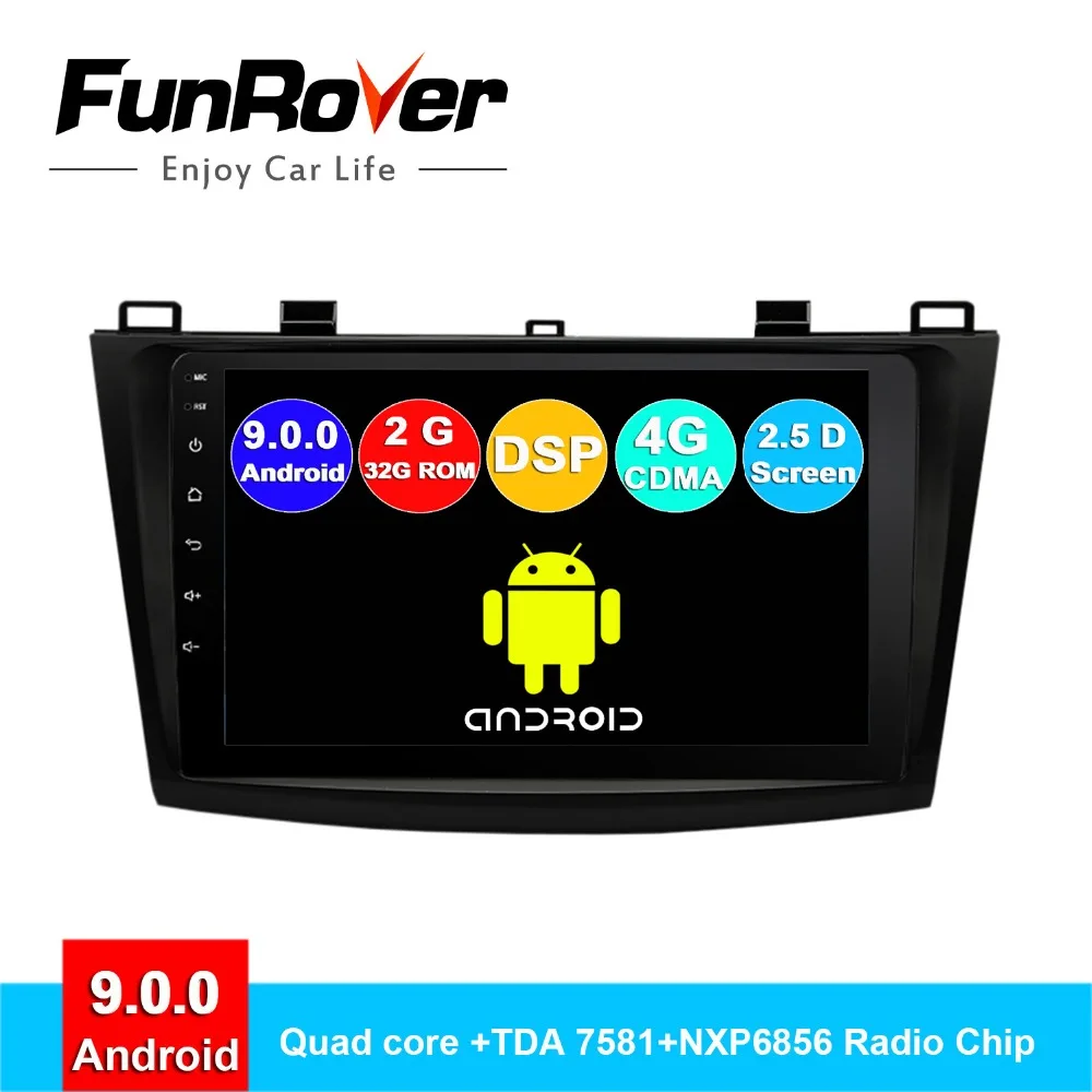 

FUNROVER 2din android 9.0 car dvd multimedia player For Mazda 3 2010-2013 Axela radio gps navigation system navi stereo DSP 2.5D
