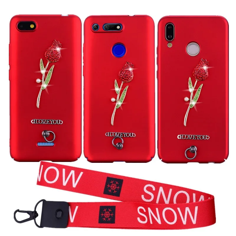 phone case for xiaomi 6 5s plus Protective Matte light DIY rose Lanyard Cover MI 5C 5 8 9 SE LITE play redmi 5a pro prime |