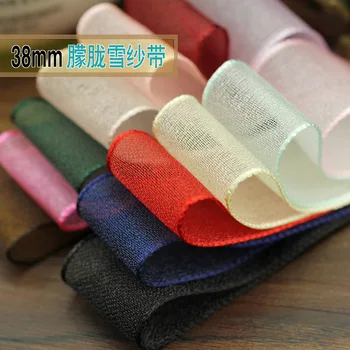 

The new 38mm hazy organza ribbon hair ornaments handmade DIY Korean version of the new material wholesale bow