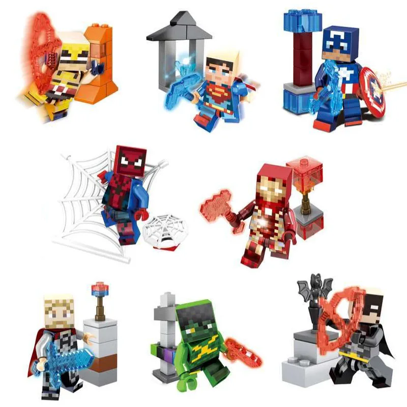 

Latest Minecrafted Style Super Heroes Avengers Minifigure Action Figure Model Building Block Toy Compatible with Legoes for sale