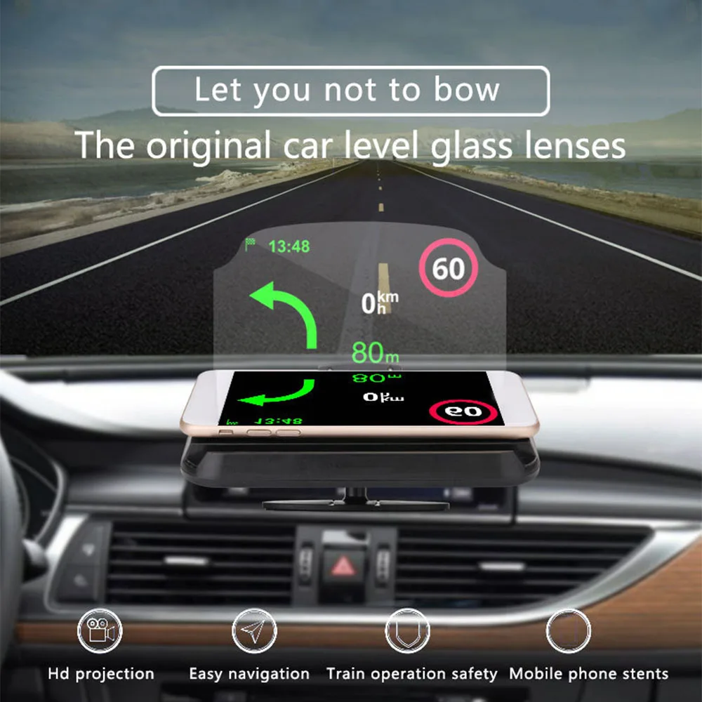 Автомобильный лобовое стекло проектор HUD Дисплей Универсальный держатель для мобильного телефона универсальные автомобильные аксессуары
