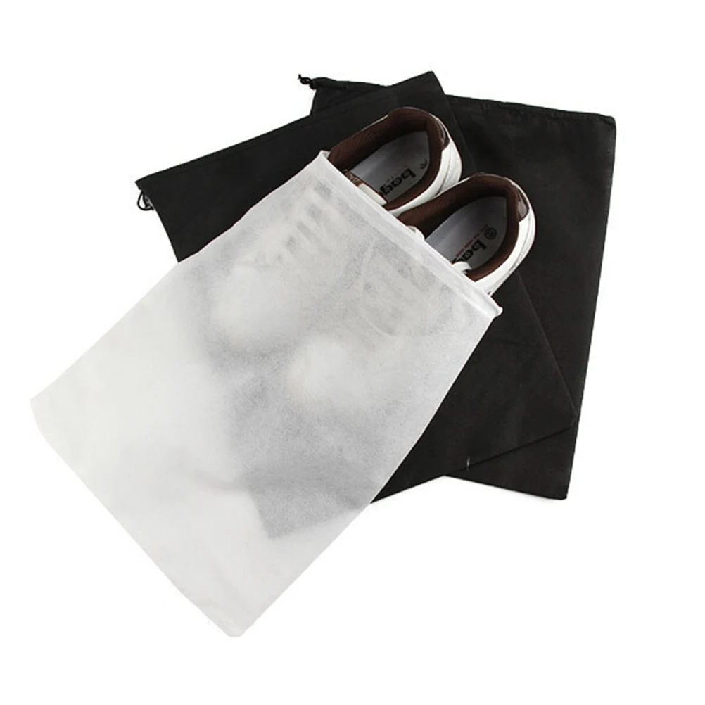 2pcs Non Woven Shoe Bag Travel Pouch Storage Portable Tote Drawstring