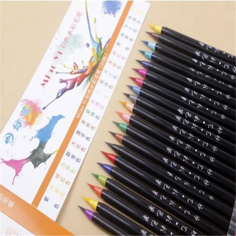20Colors Watercolor Painting Markers Pen Premium Soft Brush Pen Set Coloring Books Manga Comic Calligraphy Art Marker Supplies