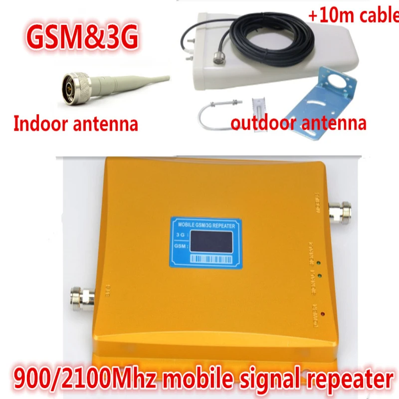 

Full Kit GSM 900 3G Cellular Signal Booster GSM 900mhz 3G UMTS 2100mhz Mobile Amplifier WCDMA 2100 Dual Band Repeater Extender