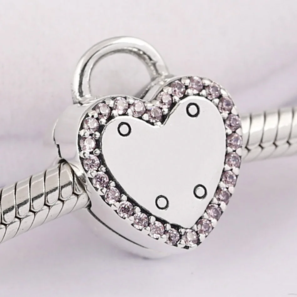

New Logo Insignia Lock Your Promise Clip Lock Stopper Beads Fit Pandora Bracelet DIY Jewelry 925 Sterling Silver Bead Charm