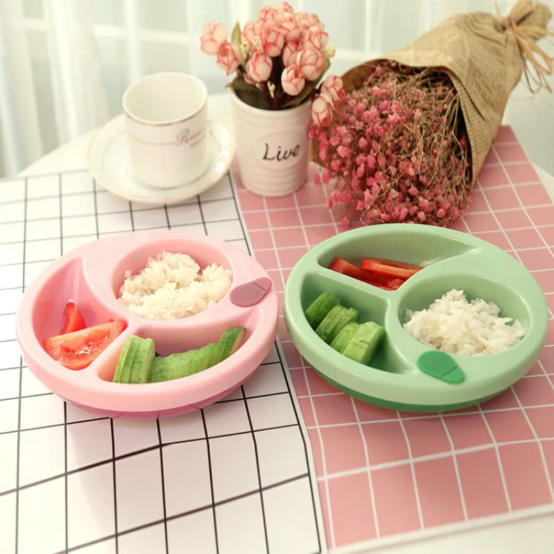 

New Infant Food Feeding Training Dishes Baby Feeding Dishs Insulation Non-slip Kids Strong Suction Plate Bowl Children Tableware