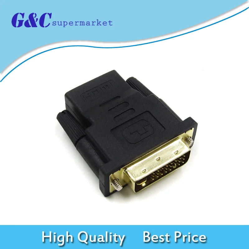 DVI-I Dual Link (DVI 24 + 5pin) мужчина к HDMI Стандартный переходник с внутренней резьбой для HDTV