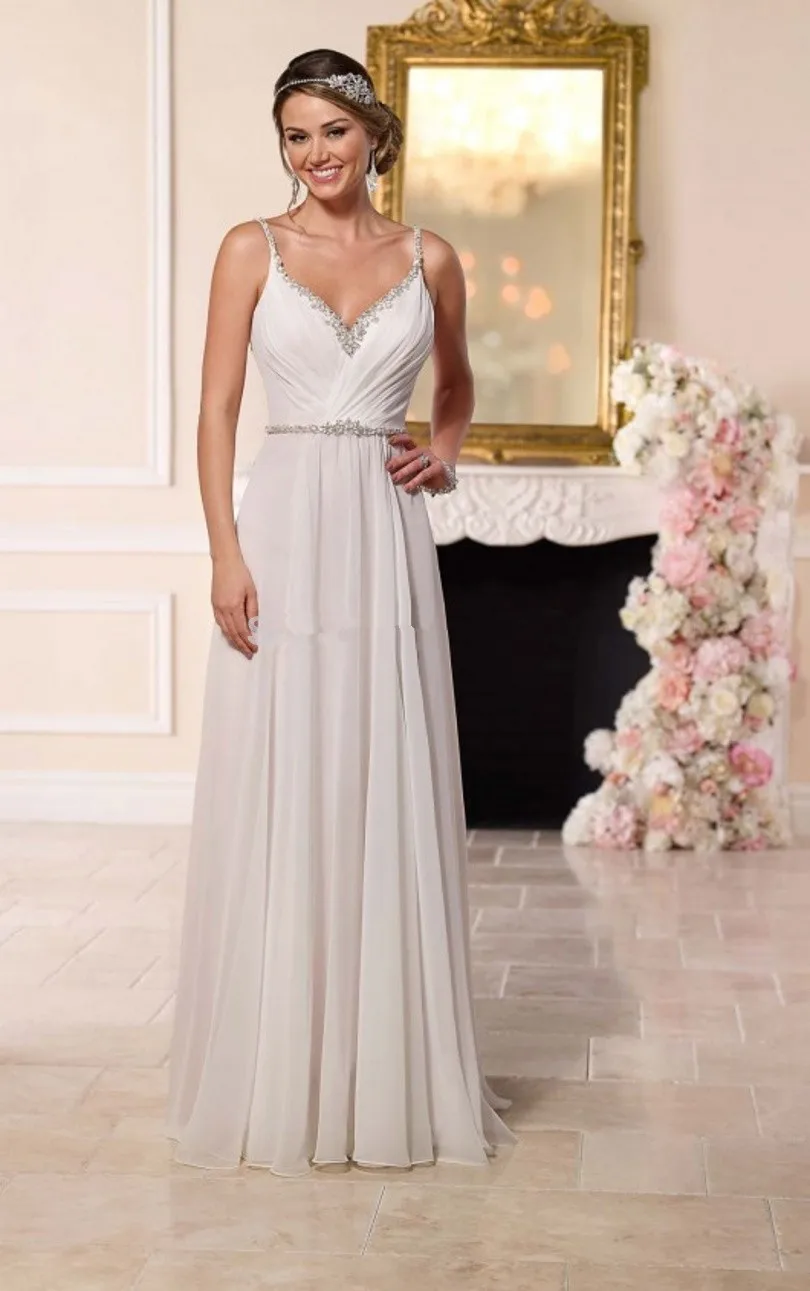 

2016 Chiffon Beaded Vintage Wedding Dress Sexy Backless Wedding Dress Brazil Retail China Online Store Wedding Gowns
