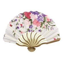Бамбук цветок Печатный японский стиль складной ручной вентилятор подарочный Декор