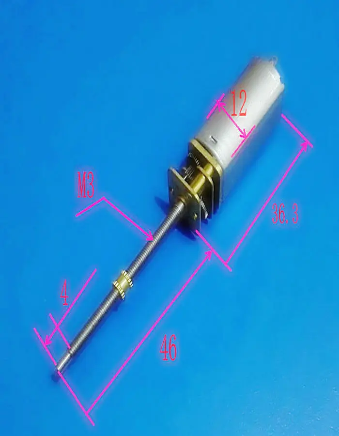 6 V/M4 длинноходный винтовой мотор, Малый длинные четырехтактный двигатель для использования на глубине до 45 м DC мотор-редуктор с винтовым зажимом M3* P0.5mm, номинальное напряжение 6В, с гайкой