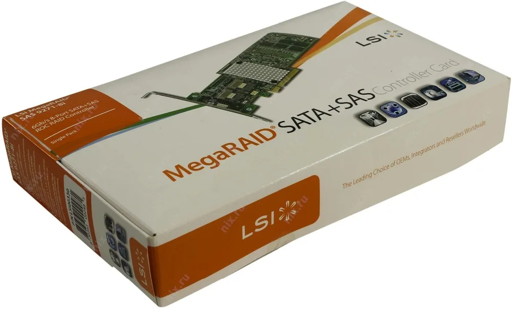 RaidStorage карта контроллера Avago LSI MegaRAID SAS 9271 8i LSI00330 новый 8 портов 1 ГБ кэш памяти SFF8087