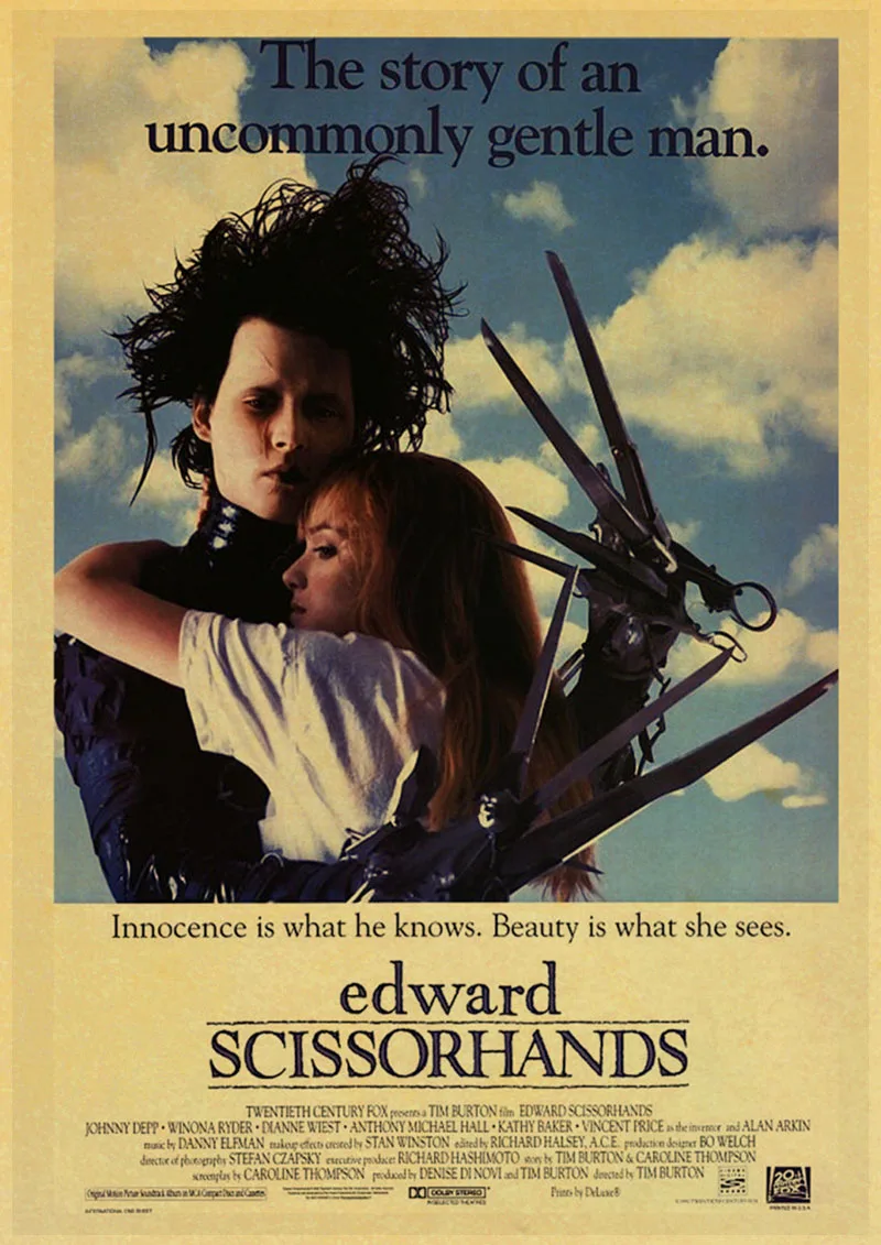 Классический фильм Эдварда Scissorhands ретро постер ВИНТАЖНЫЙ ПЛАКАТ настенный Декор для дома бар кафе украшение квартиры