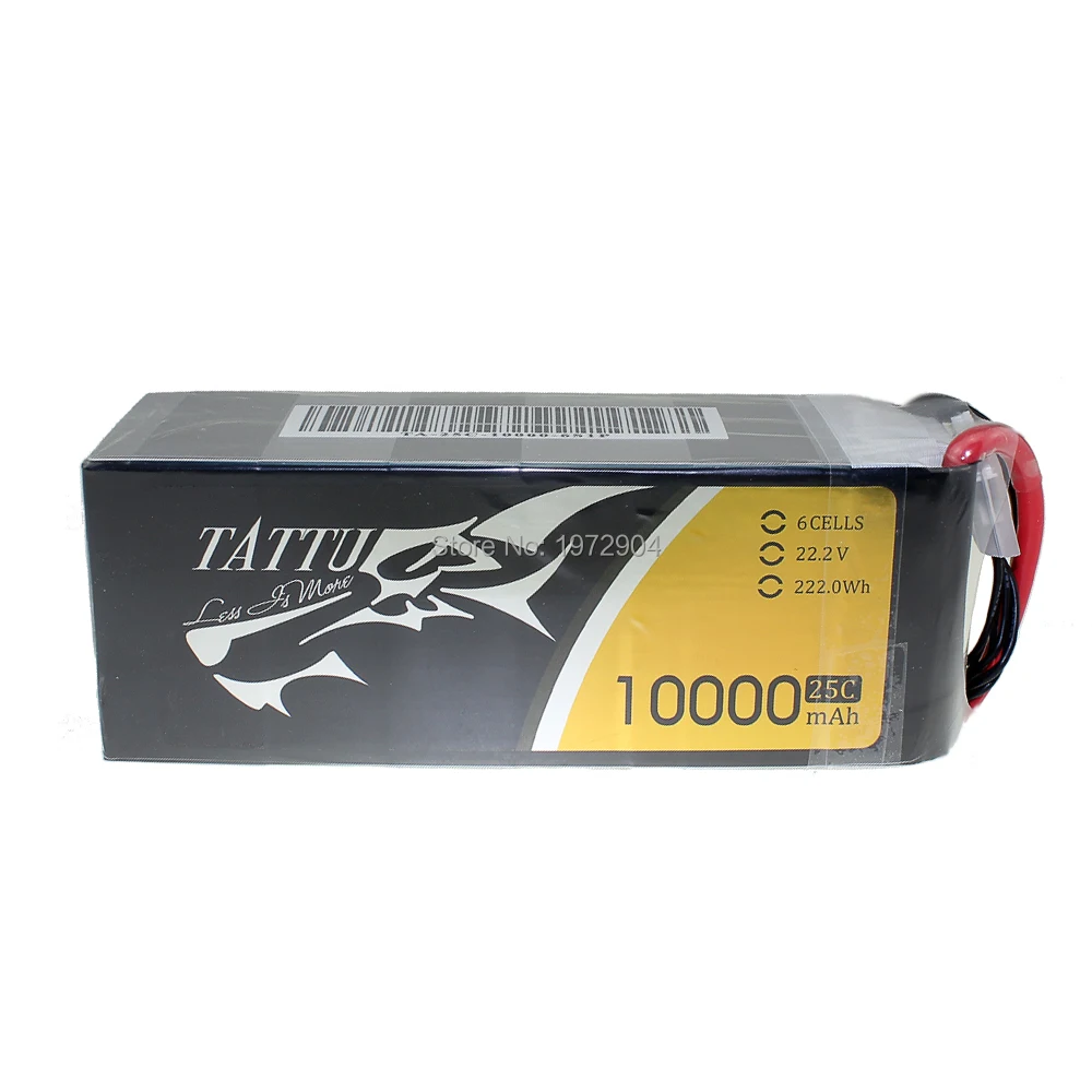 Аккумулятор TATTU 6S Lipo 10000mAh 22,2 V 25C с разъемом XT90 для радиоуправляемого дрона