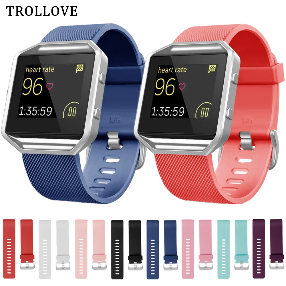 14 цветов спортивные наручные часы для Fitbit Blaze Band Мягкие силиконовые ремешок Смарт