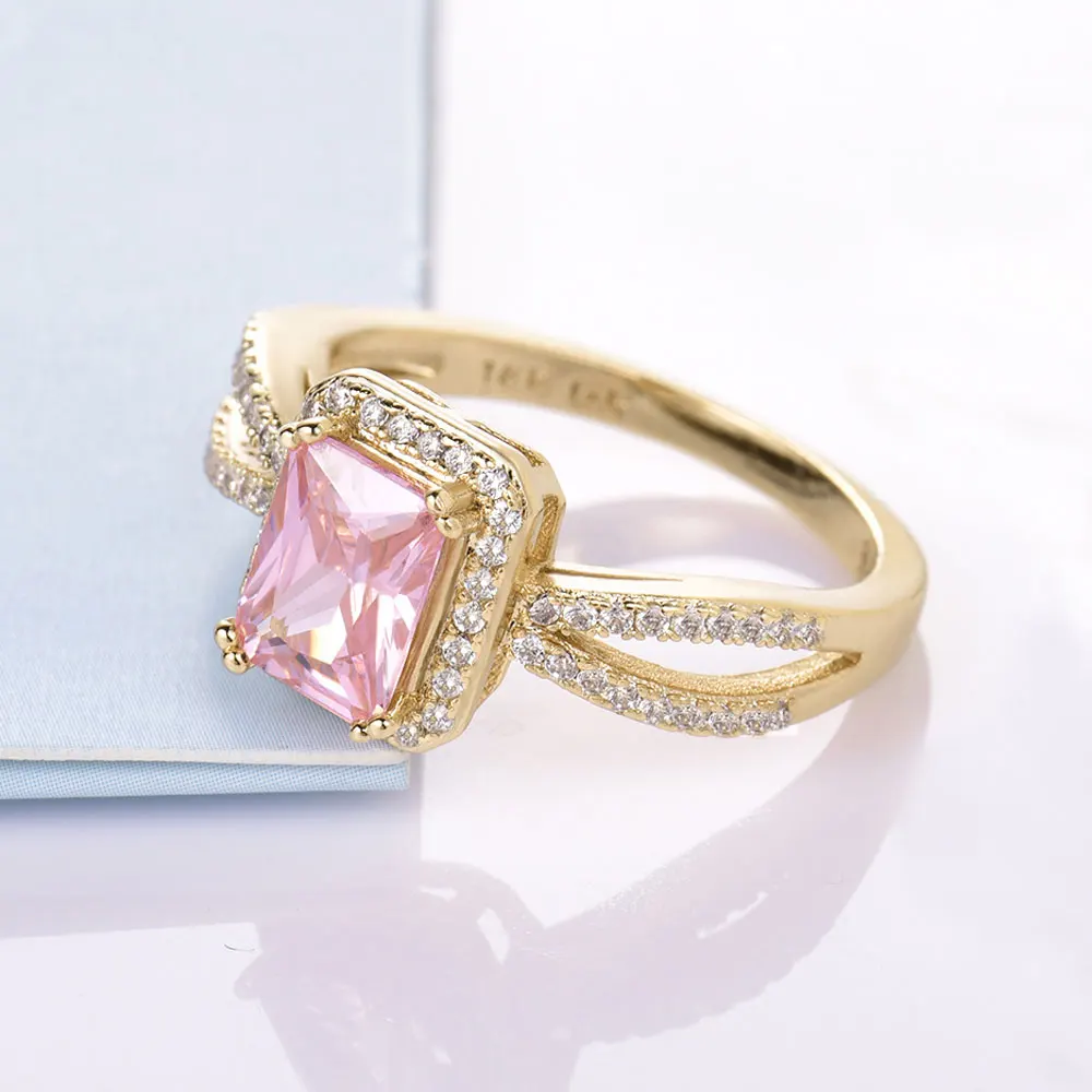 MOLIAM квадратный кубический циркон камень кольцо для женщин розовый/красный кристалл миди кольца модные ювелирные изделия MLR380/MLR381