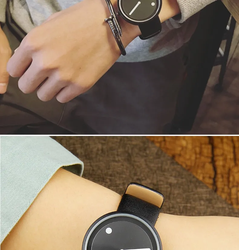 Минималистичный стиль креативные наручные часы BGG черный и белый дизайн точка и линия простые Стильные кварцевые модные часы подарок
